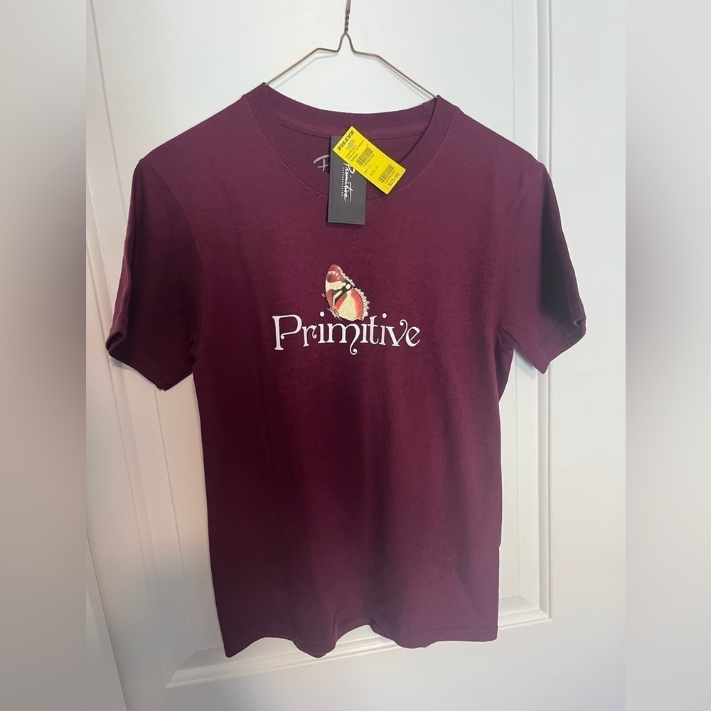 PRIMITIVE Red Maroon T Shirt Women’s Medium Skateboard Shaking Short Sleeve